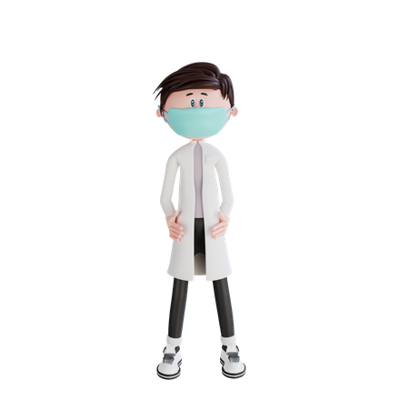 Doctor stylish stand pose  3D Illustration