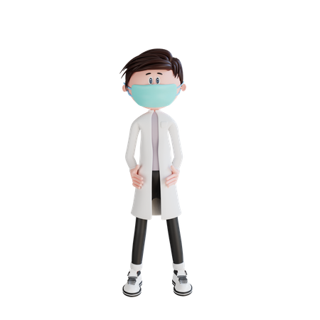 Doctor stylish stand pose 3D Illustration
