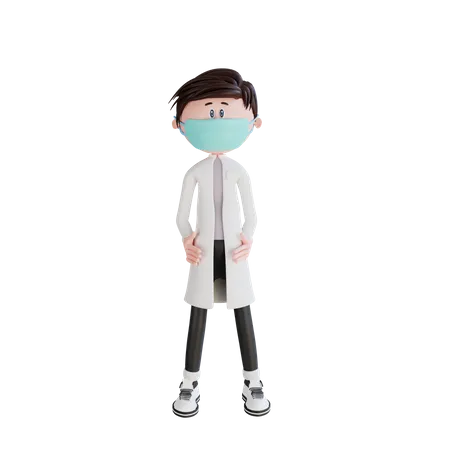 3 D Character Doctor Stylish Stand Pose Illustration Object 3D Illustration