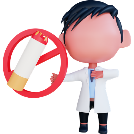Doctor suggesting to stop smoking  3D Icon
