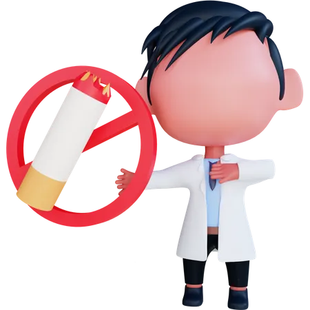 Doctor suggesting to stop smoking  3D Illustration