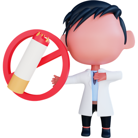 Doctor suggesting to stop smoking  3D Illustration