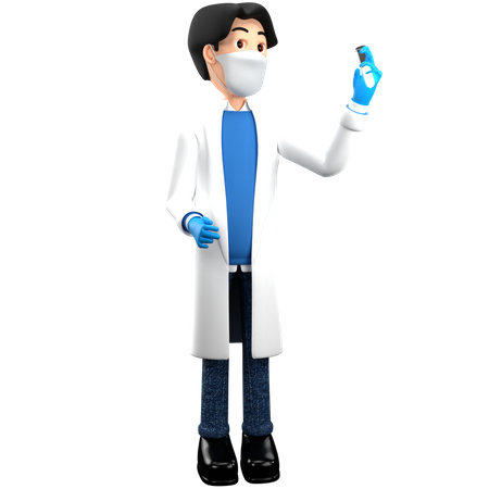 Doctor Testing Blood Sample  3D Illustration