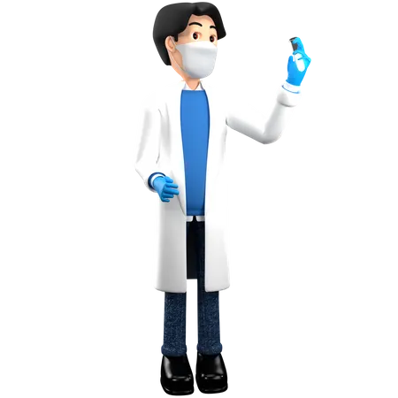 Doctor Testing Blood Sample  3D Illustration