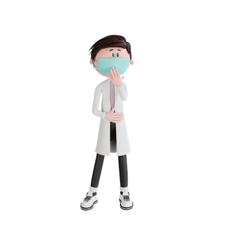 Doctor thingking pose 3D Illustration