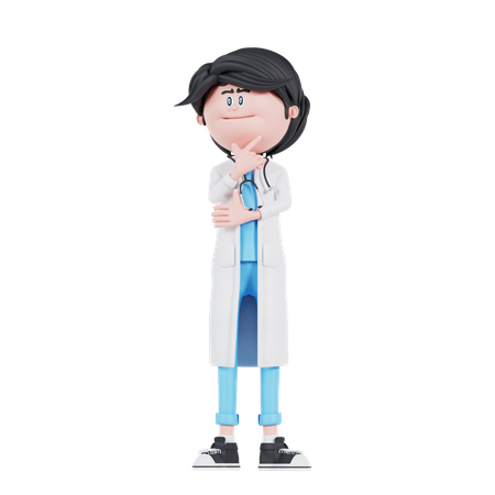 Doctor thinking  3D Illustration