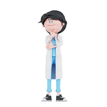 Doctor thinking  3D Illustration