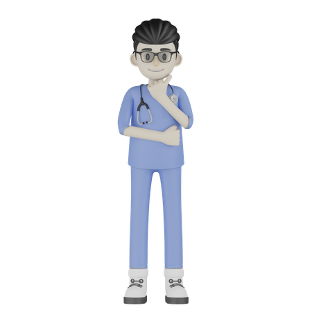 Doctor Thinking  3D Illustration