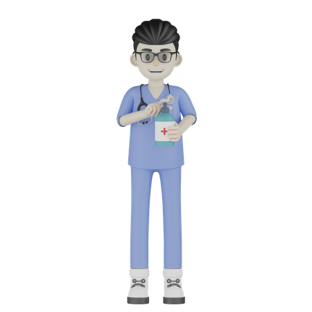 Doctor Use Hygiene Wash  3D Illustration