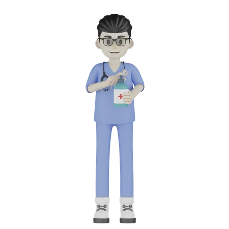 Doctor Use Hygiene Wash  3D Illustration