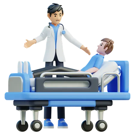 Médico masculino examina al paciente  3D Illustration