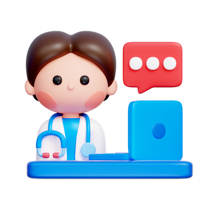 Doctor Video Chat  3D Icon