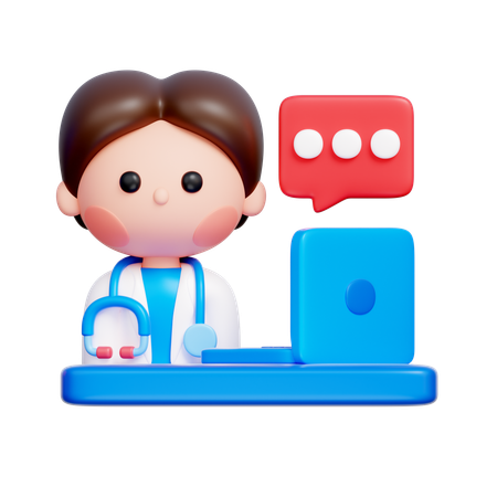 Doctor Video Chat  3D Icon