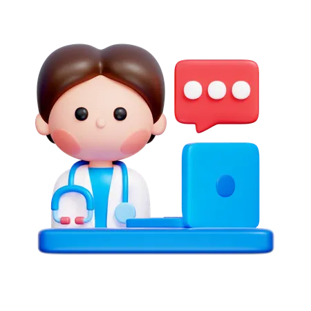 Doctor Video Chat  3D Icon