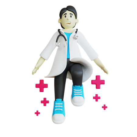 Doctor volador  3D Illustration