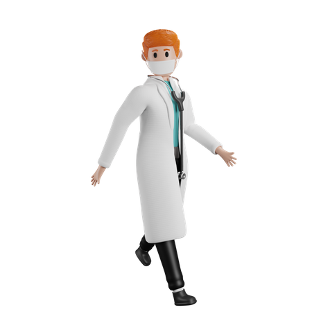 Doctor walking 3D Illustration