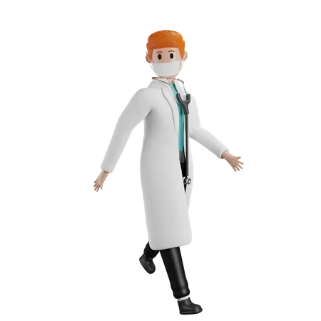 Doctor walking  3D Illustration