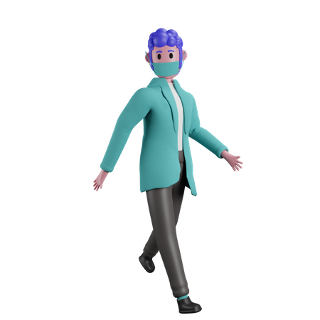 Doctor walking 3D Illustration