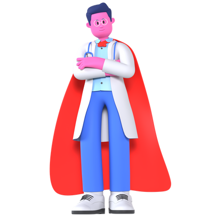 Doctor Waring Hero Caps  3D Illustration