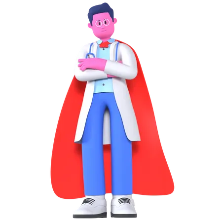 Doctor Waring Hero Caps  3D Illustration