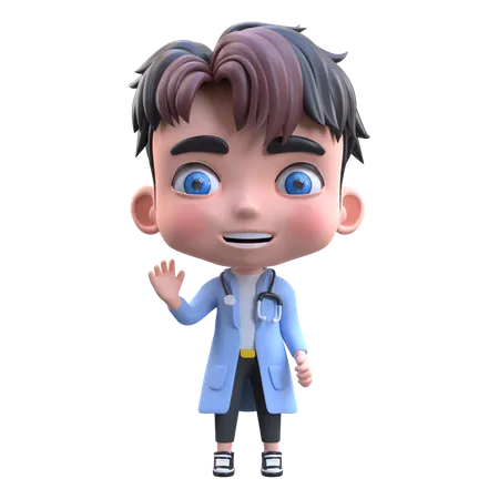 Doctor waving hand  3D Illustration