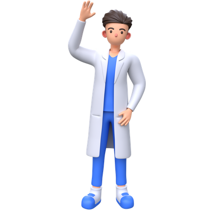 Doctor waving hand  3D Illustration