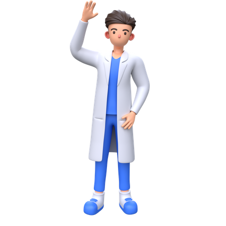 Doctor waving hand 3D Illustration