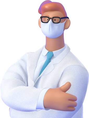 Doctor wearing mask  3D Illustration