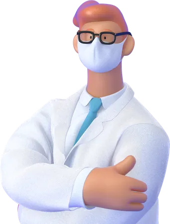 Doctor wearing mask 3D Illustration