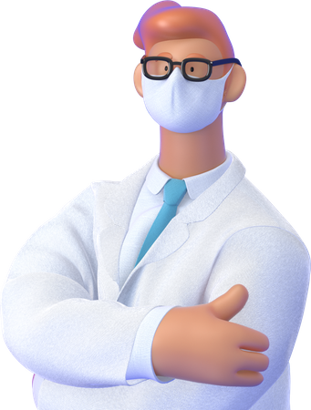 Doctor wearing mask  3D Illustration