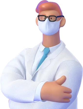 Doctor wearing mask  3D Illustration