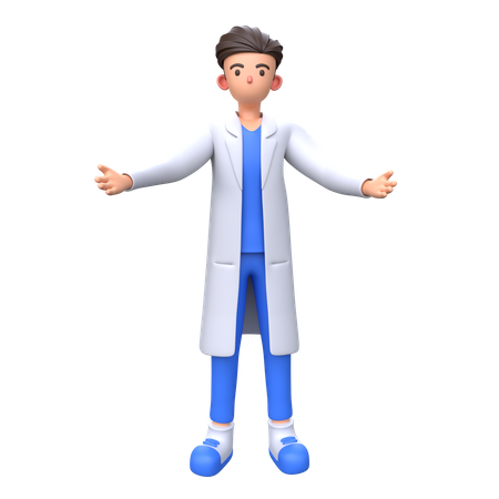 Doctor welcoming with open arms  3D Illustration