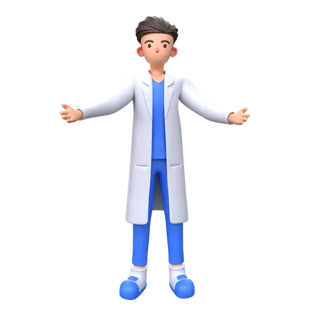 Doctor welcoming with open arms  3D Illustration