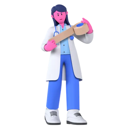 Doctor With Band Aid  3D Illustration
