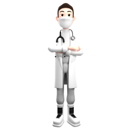 Doctor With Face Mask 3D Illustration