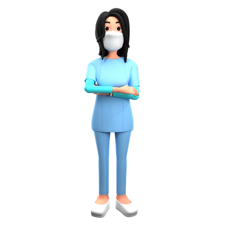Doctor With Face Mask 3D Illustration
