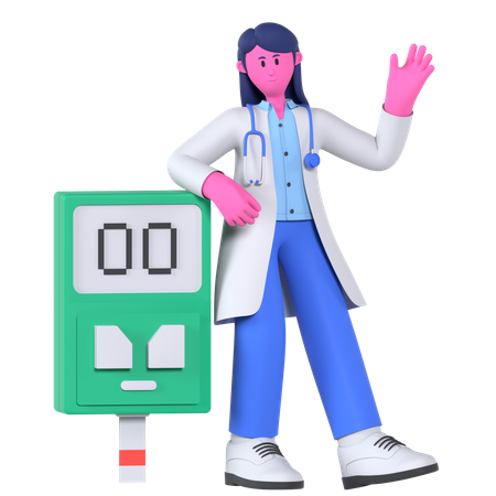 Doctor With Glucometer  3D Icon