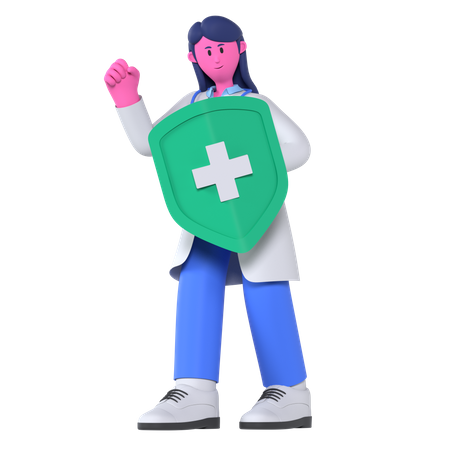 Doctor With Health Insurance  3D Illustration