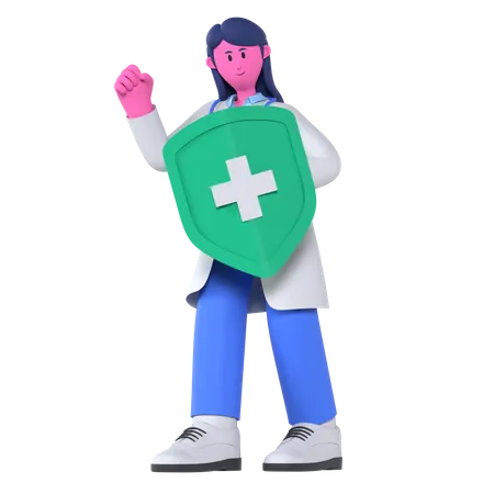 Doctor With Health Insurance  3D Illustration