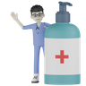 graphics of doctor with hygiene wash