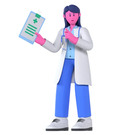 Doctor With Medical Record  3D Illustration