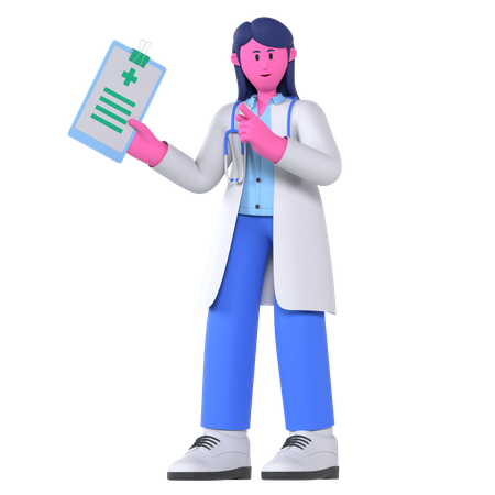 Doctor With Medical Record  3D Illustration
