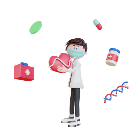 Doctor with Medicine  3D Icon