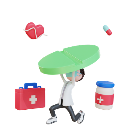 Doctor with medicine  3D Icon
