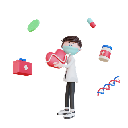 Doctor with Medicine  3D Illustration