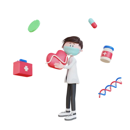 Doctor with Medicine  3D Illustration