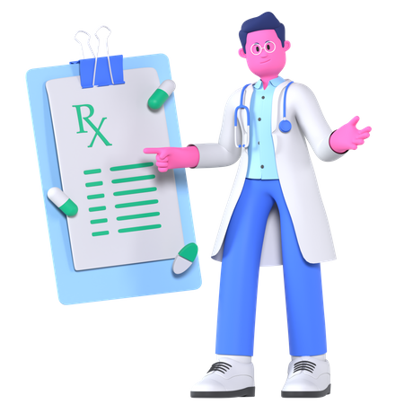 Doctor With Prescription  3D Illustration