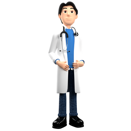 Doctor With Stethoscope 3D Illustration