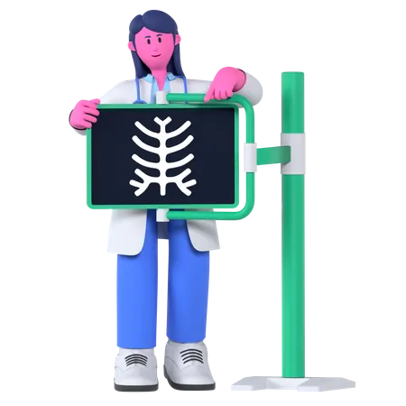 Doctor With X-ray  3D Illustration