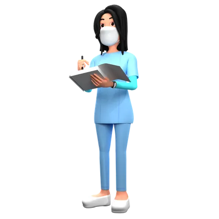 Doctor Write Medical Prescription  3D Illustration